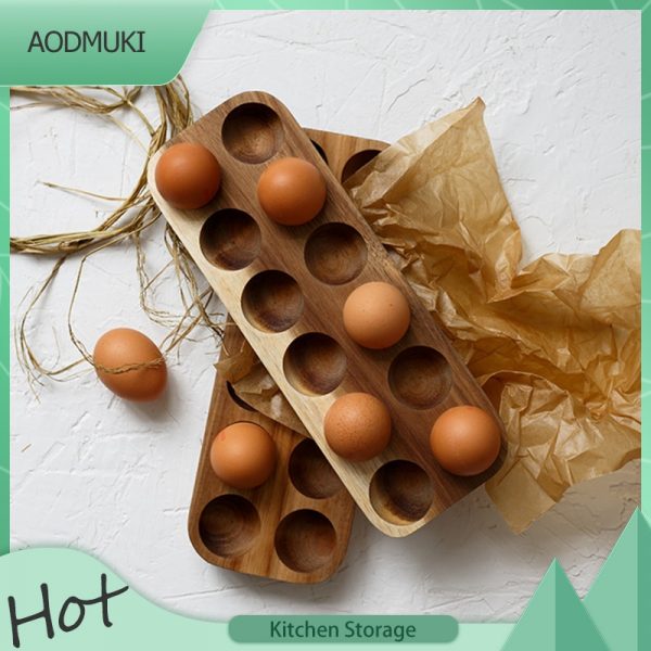 12-Cells-Japanese-Style-Simple-Modern-Wooden-Double-Row-Egg-Container-Storage-Box-Tray-Rank-Home