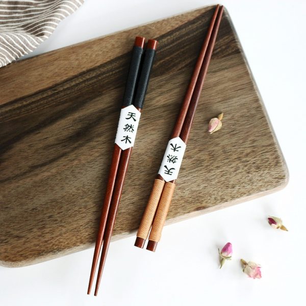 2-Pairs-Handmade-Japanese-Natural-Chestnut-Wood-Chopsticks-Set-Value-Gift-Kitchen-Accessories-Fast-Delivery