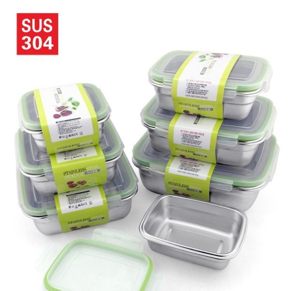 304-Stainless-Steel-Food-Container-Storage-Box-Bento-Box-Japanese-Style-Lunch-Box-Leakproof-Refrigerator-Freezer