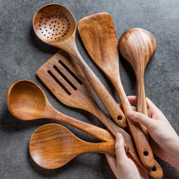 Kitchen-Accessories-Teak-Natural-Wood-TablewareSpoon-SpoonSpecial-Nano-Colander-Soup-SkimmerCooking-Tool-Spoon-Spoon-for-Kitchen