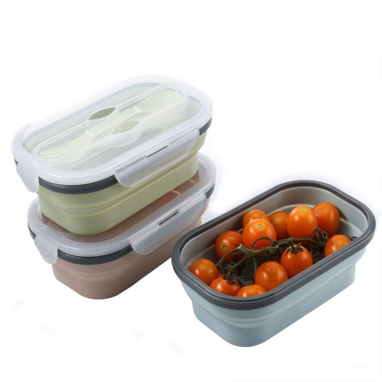 Silicone Folding Lunch Box Portable Collapsible Bento Durable Salad