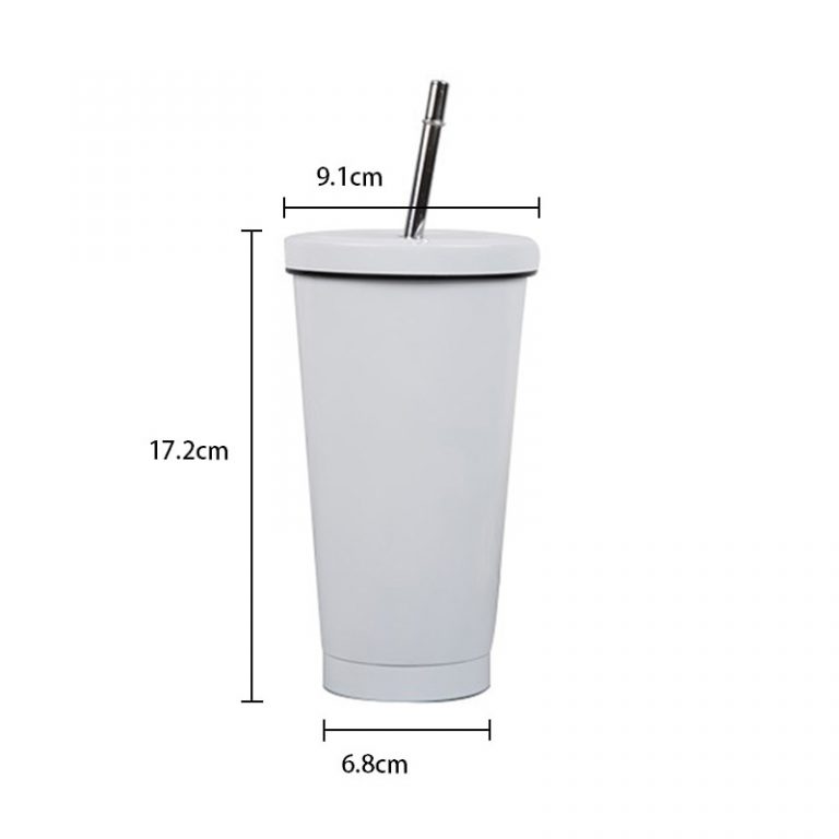 Stainless Steel Double Insulation Cup 600ml Vacuum Straw Cup With Lid
