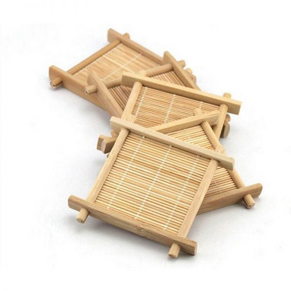 Tea-Accessories-Coffee-Cups-Drinks-Tools-Bamboo-Cup-Mat-Mug-Pads-Table-Placemats-Coaster-4-Pcs