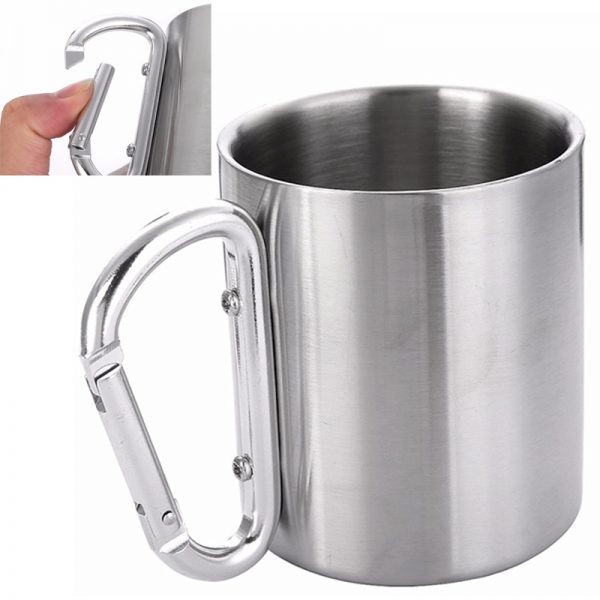 Tumbler-330ml-Stainless-Steel-Travel-Water-Tea-Coffee-Mug-Self-Lock-Carabiner-Handle-Cup-For-Camping