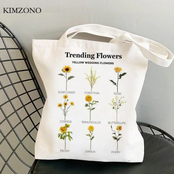 Wildflower-shopping-bag-grocery-canvas-shopper-tote-bolsa-handbag-bag-net-bolsas-reutilizables-grab
