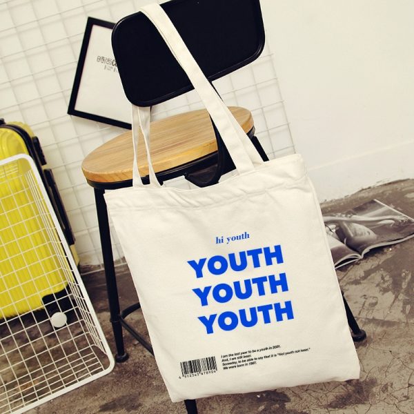 YOUTH-Letters-Women-Canvas-Shopping-Bag-Print-Female-Cotton-Shoulder-Bag-Eco-Handbag-Tote-Bag-Reusable